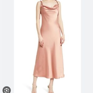 Wayf Beverly Midi XS, Satin Midi Dress, Slip midi dress
